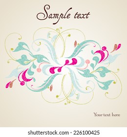 Vintage card design for greeting card, invitation, menu, cover