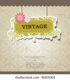 vintage card design for greeting card, invitation, menu, cover...