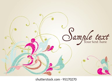 Vintage card design for greeting card, invitation, menu, cover
