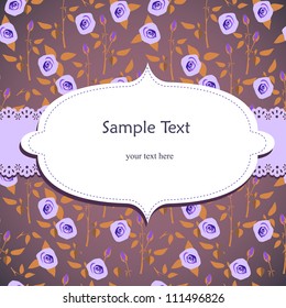 Vintage card design with roses
