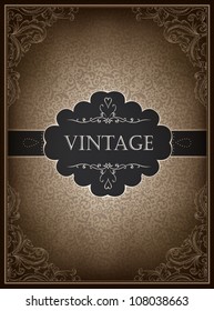 Vintage card design template, vector.