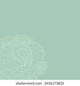 Vintage card with doodle floral corner