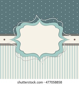 Vintage Card With Dots And Stripes