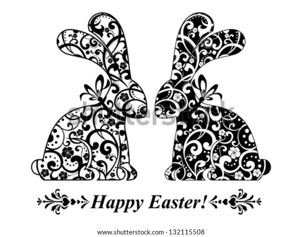 Download Vintage Card Easter Bunny Rabbit Vector Stock Vector ...