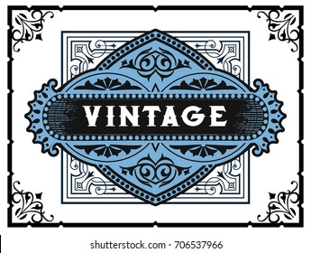 Vintage card. Elements by layers.