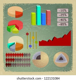 Vintage card with elements of infographics. eps10