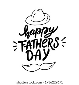 Vintage card with fathers day lettering on white 