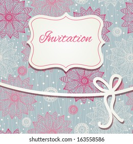 vintage card  with  floral background.