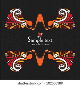 Vintage card with floral elements