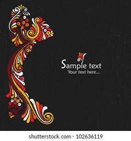 Vintage card with floral elements