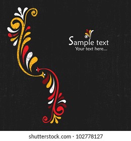 Vintage card with floral elements