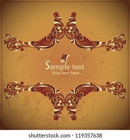 Vintage card with floral elements