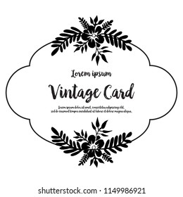 Vintage card with floral frame design vector illustration