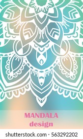 Vintage card with Floral mandala pattern and ornaments. Vector Flyer oriental design Layout template. Islam, Arabic, Indian, ottoman motifs