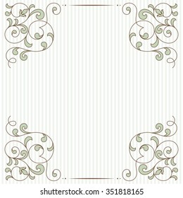 Vintage card with floral ornament.