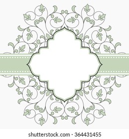 Vintage card with floral ornament.