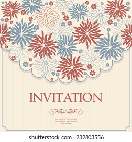 vintage card with floral pattern 