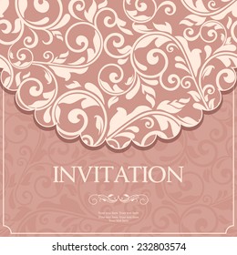 vintage card with floral pattern 
