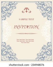 vintage card with floral pattern
