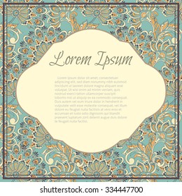 vintage card with floral pattern