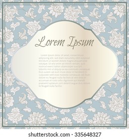 vintage card with floral pattern