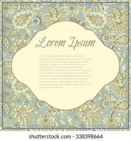 vintage card with floral pattern