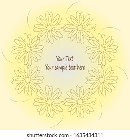 

Vintage card with floral wreath template. Floral background. Vector illustration