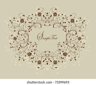 Vintage card with  flower