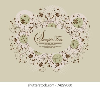 Vintage card with flower