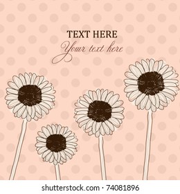 Vintage card with flowers
