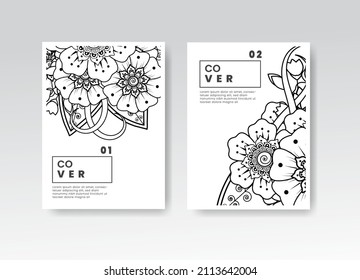 Vintage card with flowers on background, Book cover with flower