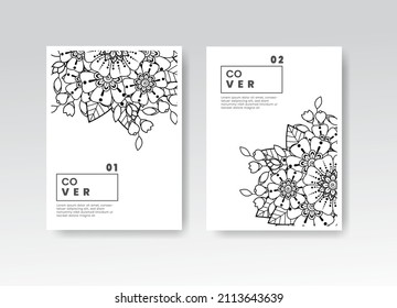 Vintage card with flowers on background, Book cover with flower