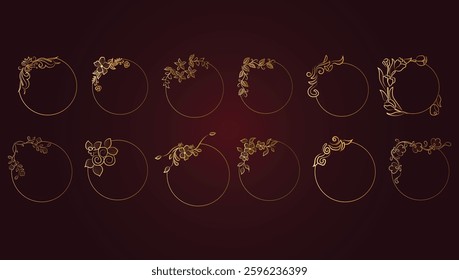 Vintage card frame with golden floral ornament border isolated floral background. Golden luxury realistic border. Vector illustration