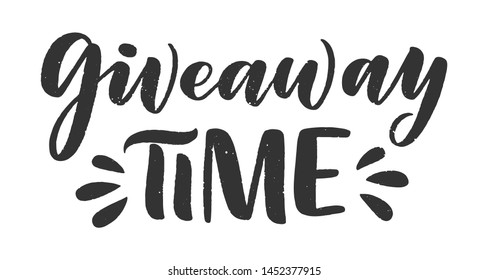 Vintage card with giveaway lettering. Calligraphy text. Decoration template. Vector illustration for holiday design.