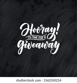 Vintage card with giveaway lettering. Calligraphy text. Decoration template. Vector illustration for holiday design.
