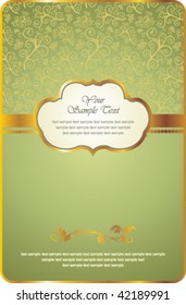 vintage card with gold emblem
