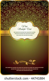 vintage card with gold emblem
