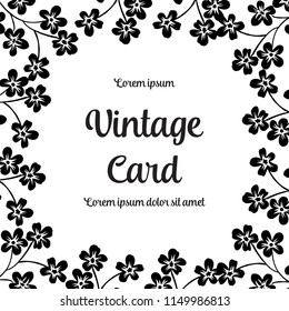 Vintage card hand draw with floral design vector illustration