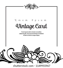 Vintage card hand lettering template collection vector illustration