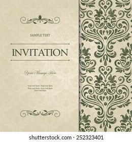 vintage card or invitation with victorian pattern