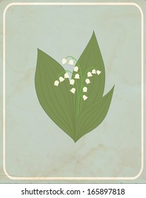 Vintage card with Lily of the valley