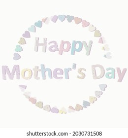 Vintage card for mother's day. Festive pattern in pastel colors. Decorative template for congratulations. Vector graphics.