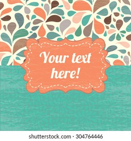Vintage card on floral pattern. Vector illustration.