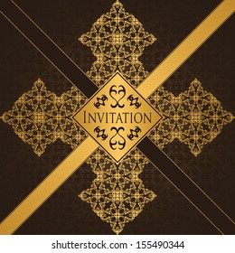 Vintage card on seamless background  
