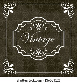 vintage card over black background. vector illustration