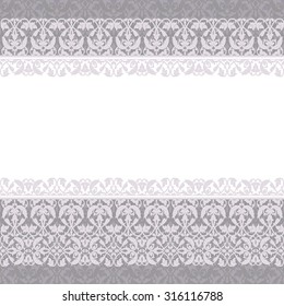 Vintage card with pattern border and gray background