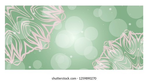 Vintage Card With Patterns of the Mandala. Floral Ornaments. Islam, Arabic, Indian, Ottoman motifs. Template for Flyer or Invitation Card Design. Vector Illustration.
