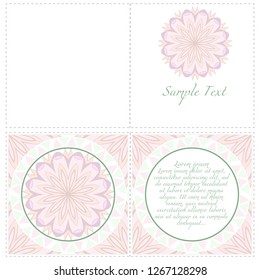 Vintage Card With Patterns Of The Mandala. Floral Ornaments. Islam, Arabic, Indian, Ottoman Motifs. Template For Flyer Or Invitation Card Design. Vector Illustration.