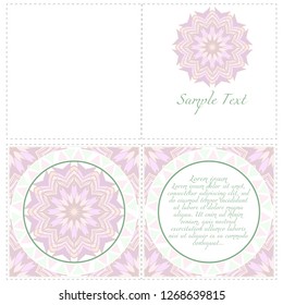 Vintage Card With Patterns Of The Mandala. Floral Ornaments. Islam, Arabic, Indian, Ottoman Motifs. Template For Flyer Or Invitation Card Design. Vector Illustration.