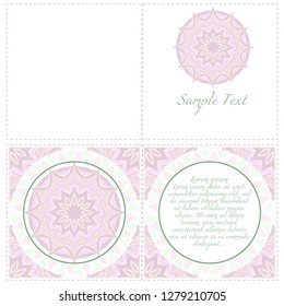 Vintage Card With Patterns Of The Mandala. Floral Ornaments. Islam, Arabic, Indian, Ottoman Motifs. Template For Flyer Or Invitation Card Design. Vector Illustration.